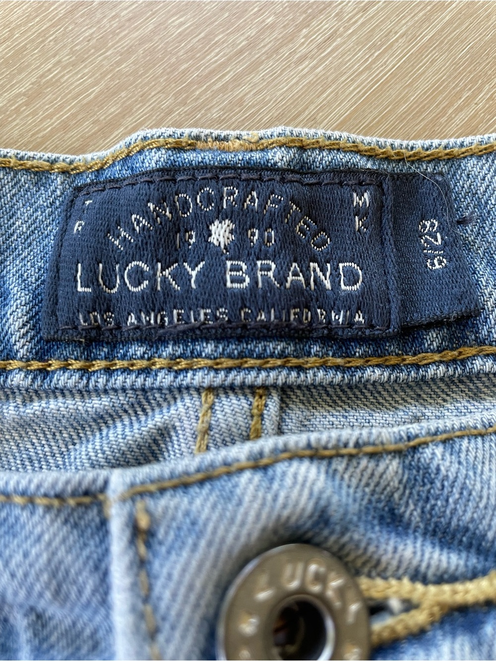 Denim Mini Skirt - Frayed Hem. Lucky Brand. Boho, Coastal Cowgirl, Y2K - Picture 3 of 6